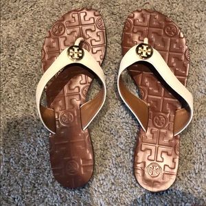 Tory Burch white sandals never worn!